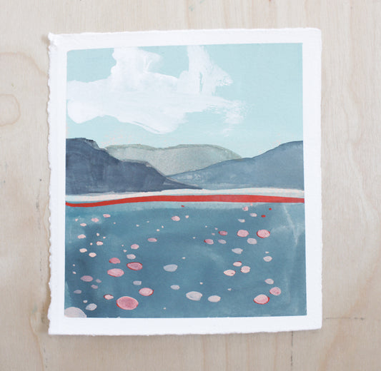 Rolling Hills Original Gouache Painting