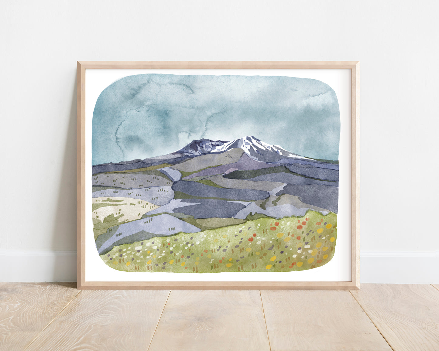 Mt St Helens 8x10 Hand Drawn Art Print