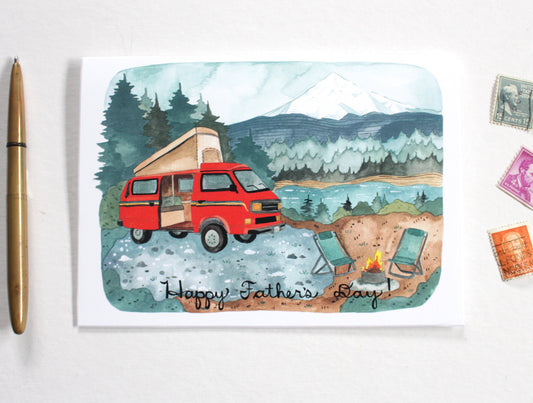 Vintage Camper Van Father's Day Card - Perfect for the Outdoor Enthusiast