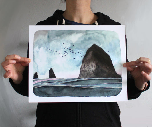 Oregon Landscape Print of Painting - 11x14" Cannon Beach
