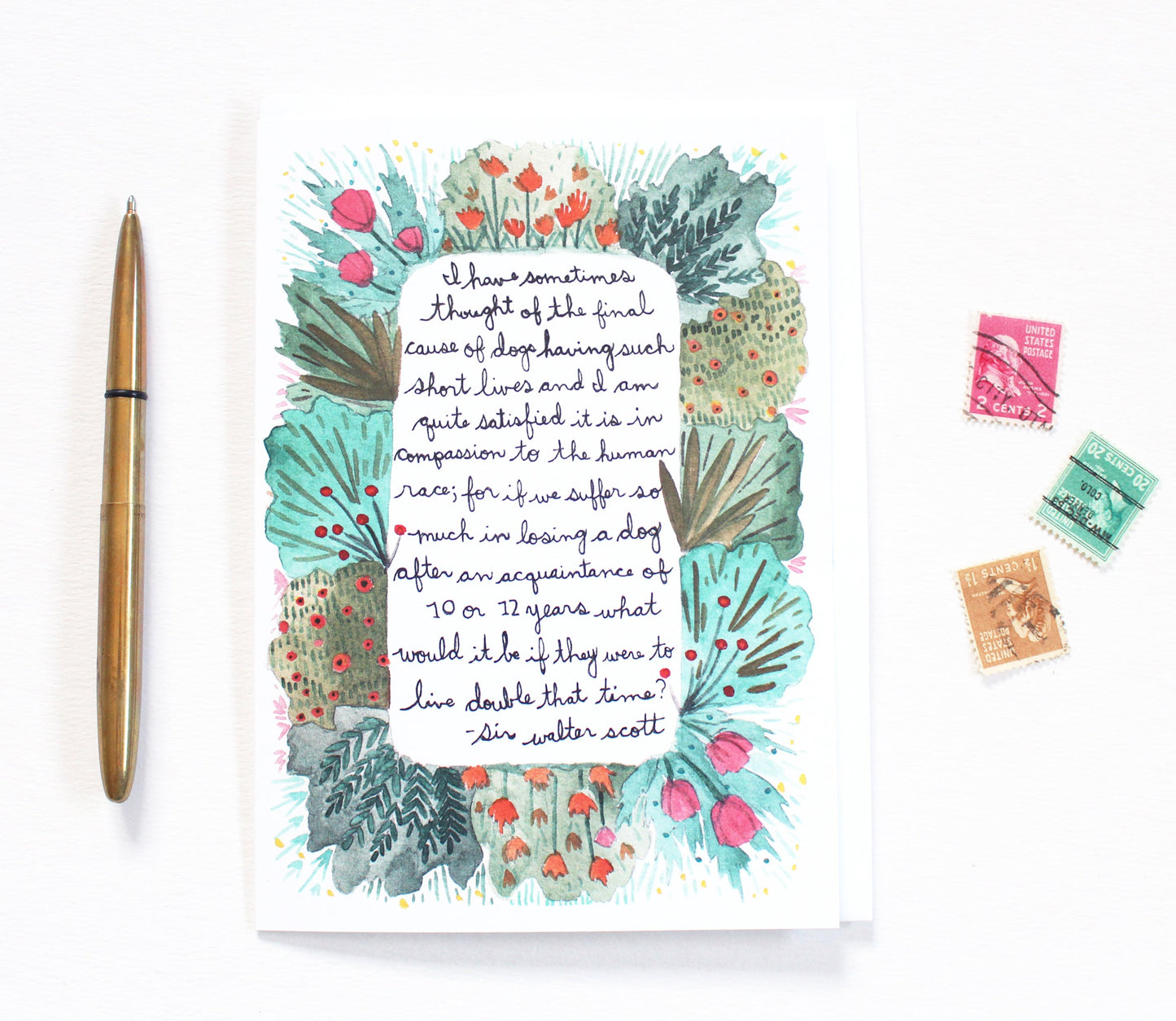 Dog Sympathy Card - Sir Walter Scott Quote