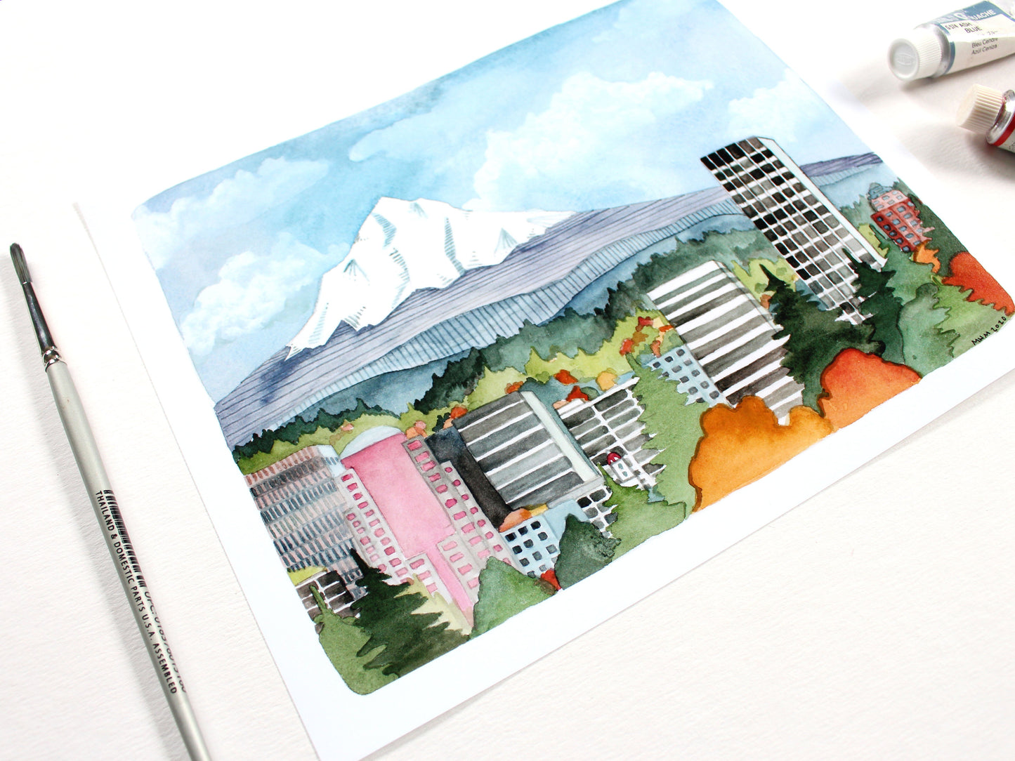 Portland, Oregon Cityscape Print - Artwork for Walls and Decor