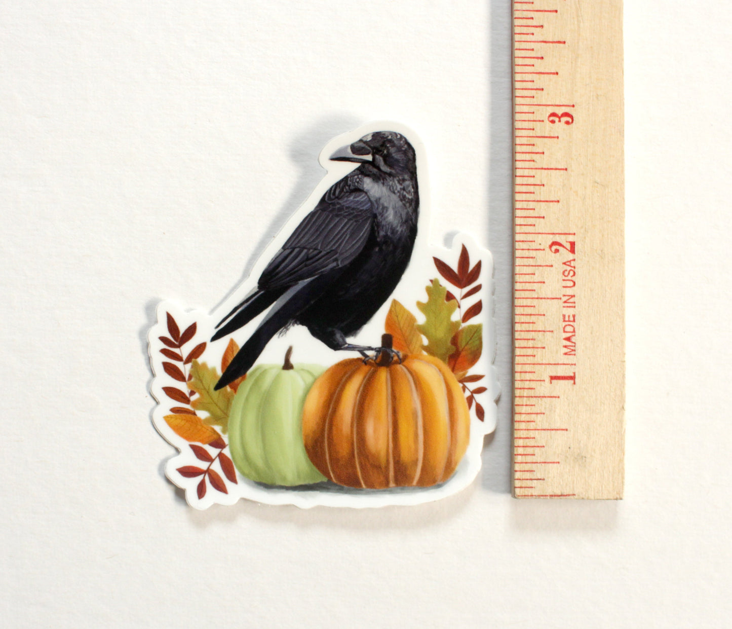 Crow with Pumpkin Halloween and Autumn Sticker