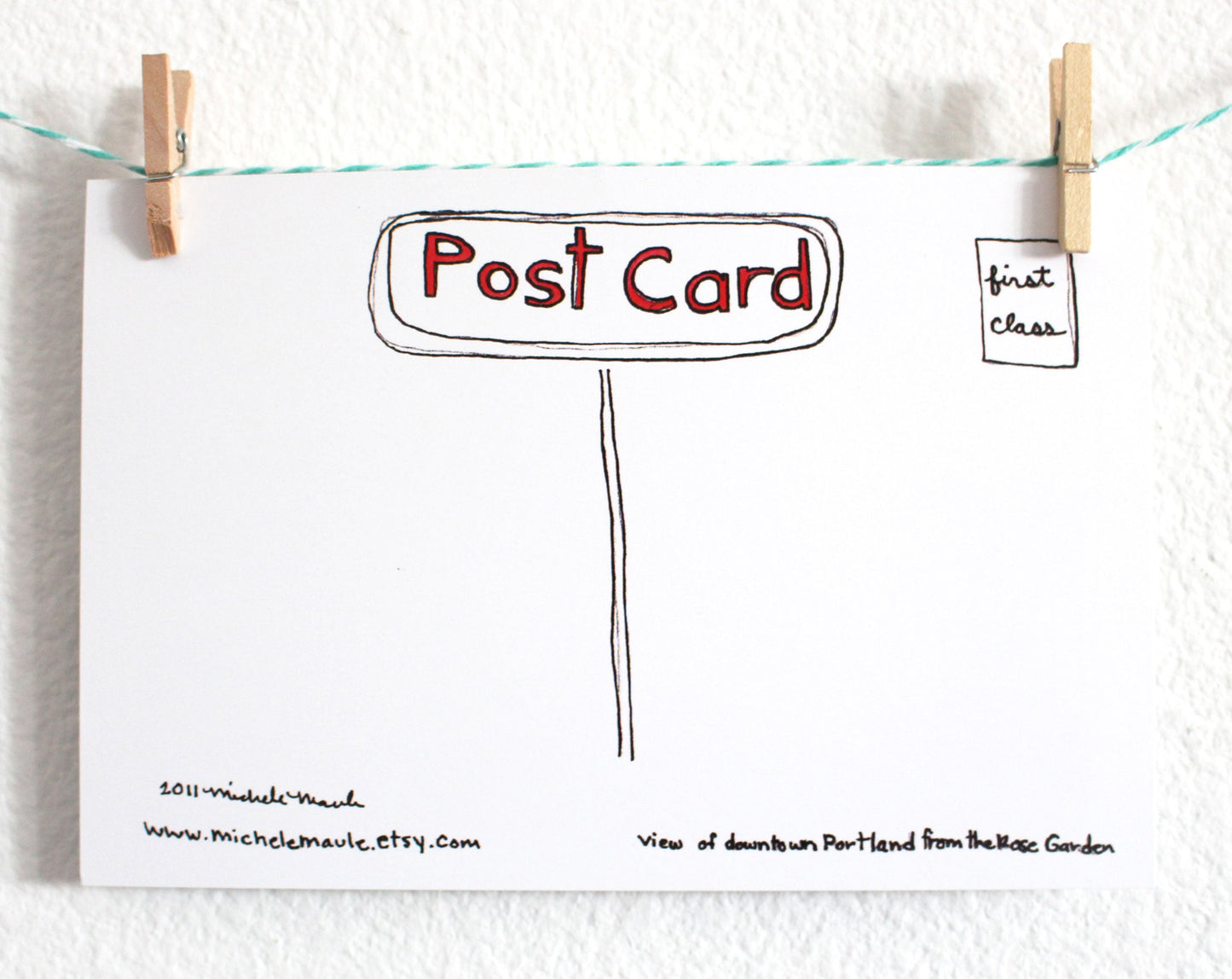 Greetings from Portland, Oregon Illustrated Postcard