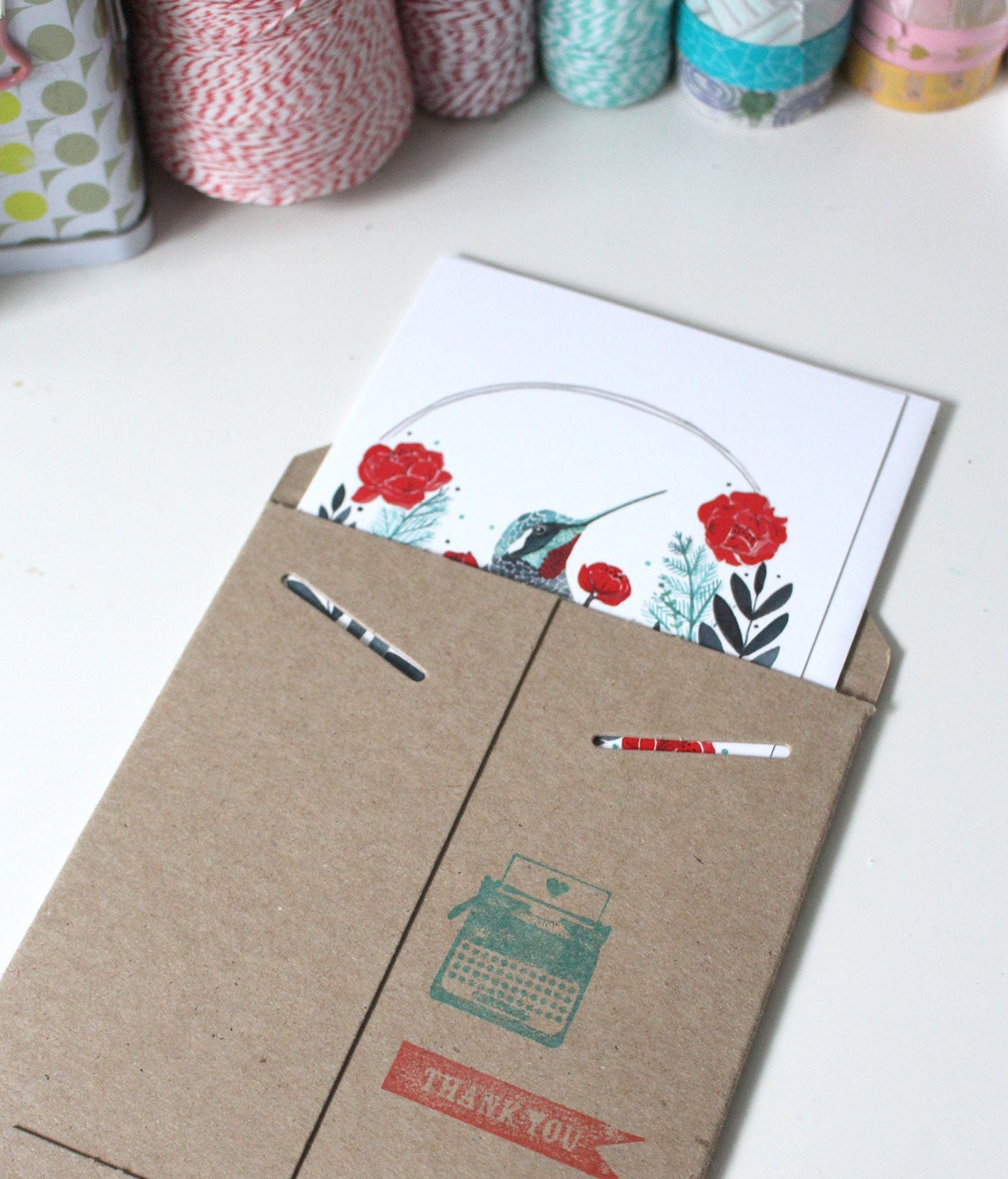 Hand Drawn, Hand Painted Hummingbird Card for Any Occasion