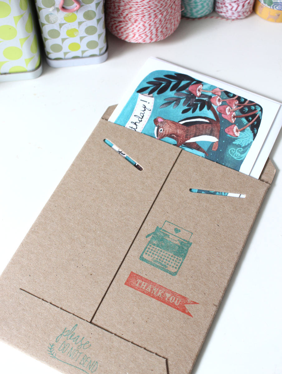 Illustrated Chipmunk Blank Birthday Card