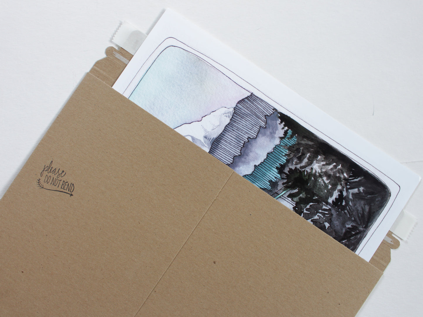 Hand Painted Illustration of Portland's St Johns Bridge and Mt Hood