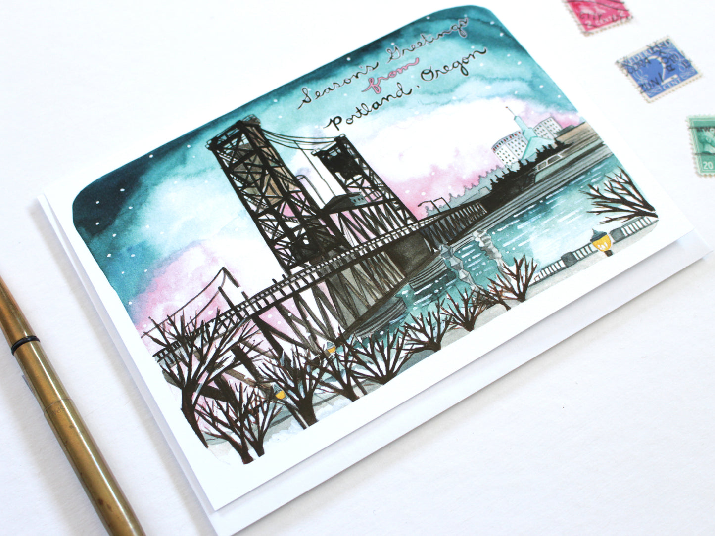 Set of Portland Holiday Cards - Season's Greetings from Portland, Oregon