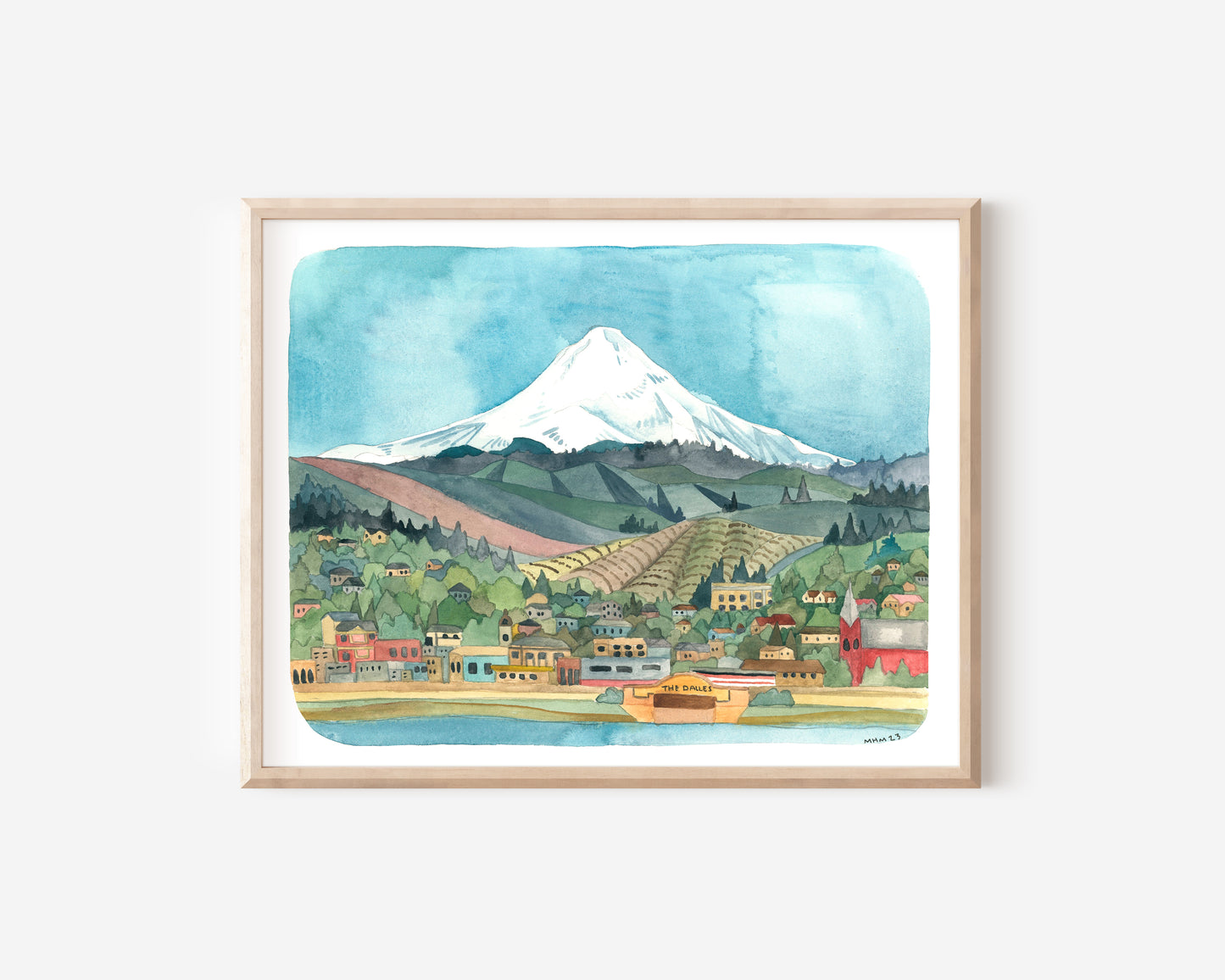 The Dalles Oregon Landscape Art Print - 11x14