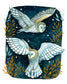 Painting of Two Winter Night White Owls 8x10 Art Print