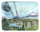 Hand Drawn Portland Oregon Souvenir - Illustrated OHSU Tram Design