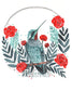 Illustrated Hummingbird Art Print 8x10"