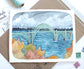 Hand Painted Illustration of Yaquina Bay Bridge - Oregon Coast