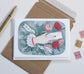 Hand Painted Blank Victorian Inspired Valentine's Day Card - Be Mine