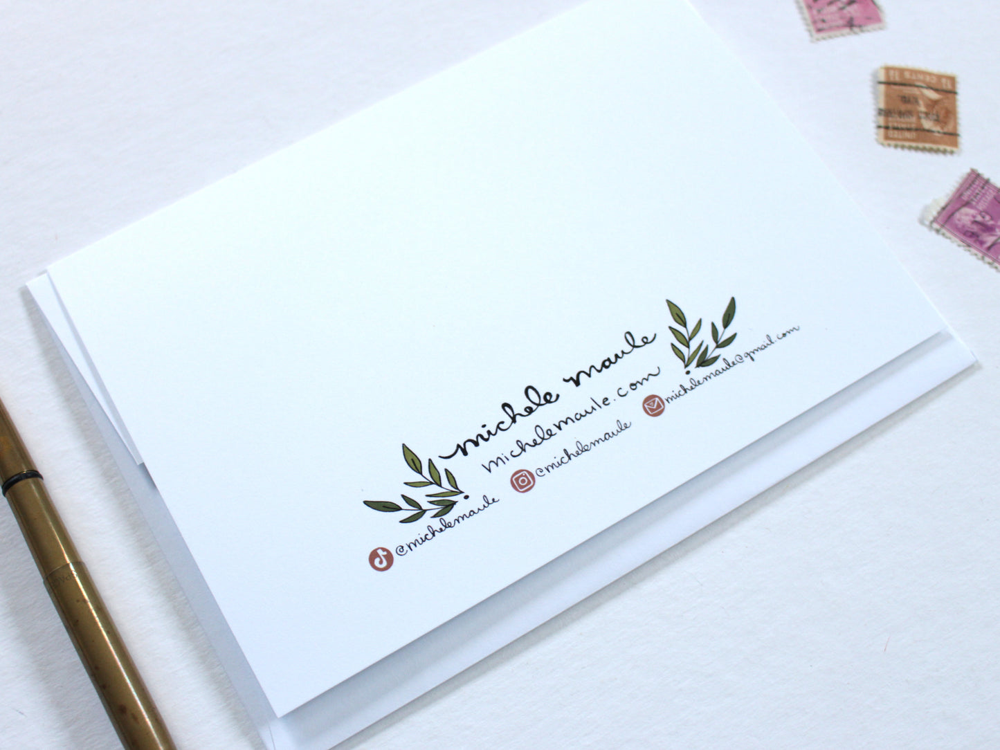 Hand Painted Blank Victorian Inspired Valentine's Day Card - Be Mine
