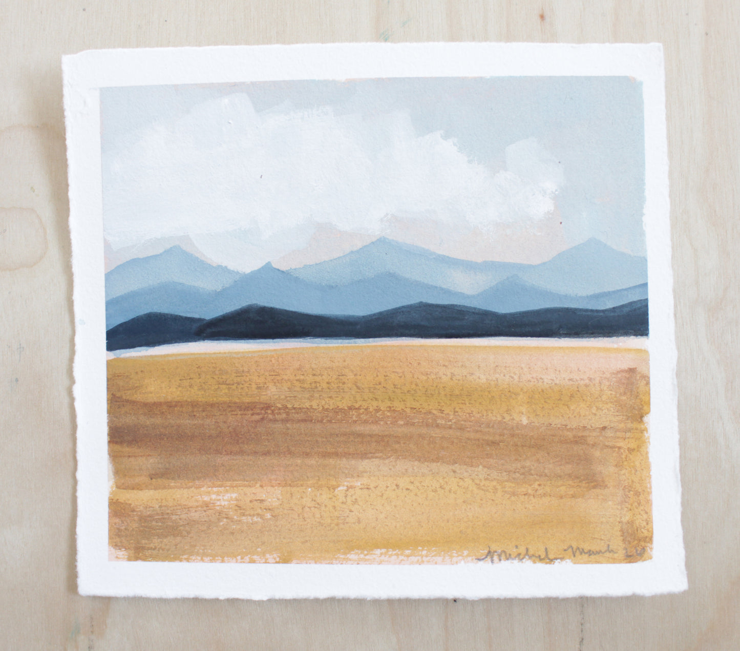 Blue Mountains Original Gouache Painting