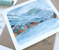 Columbia River Gorge Illustrated Print of the Bridge of the Gods