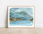 Columbia River Gorge Illustrated Print of the Bridge of the Gods