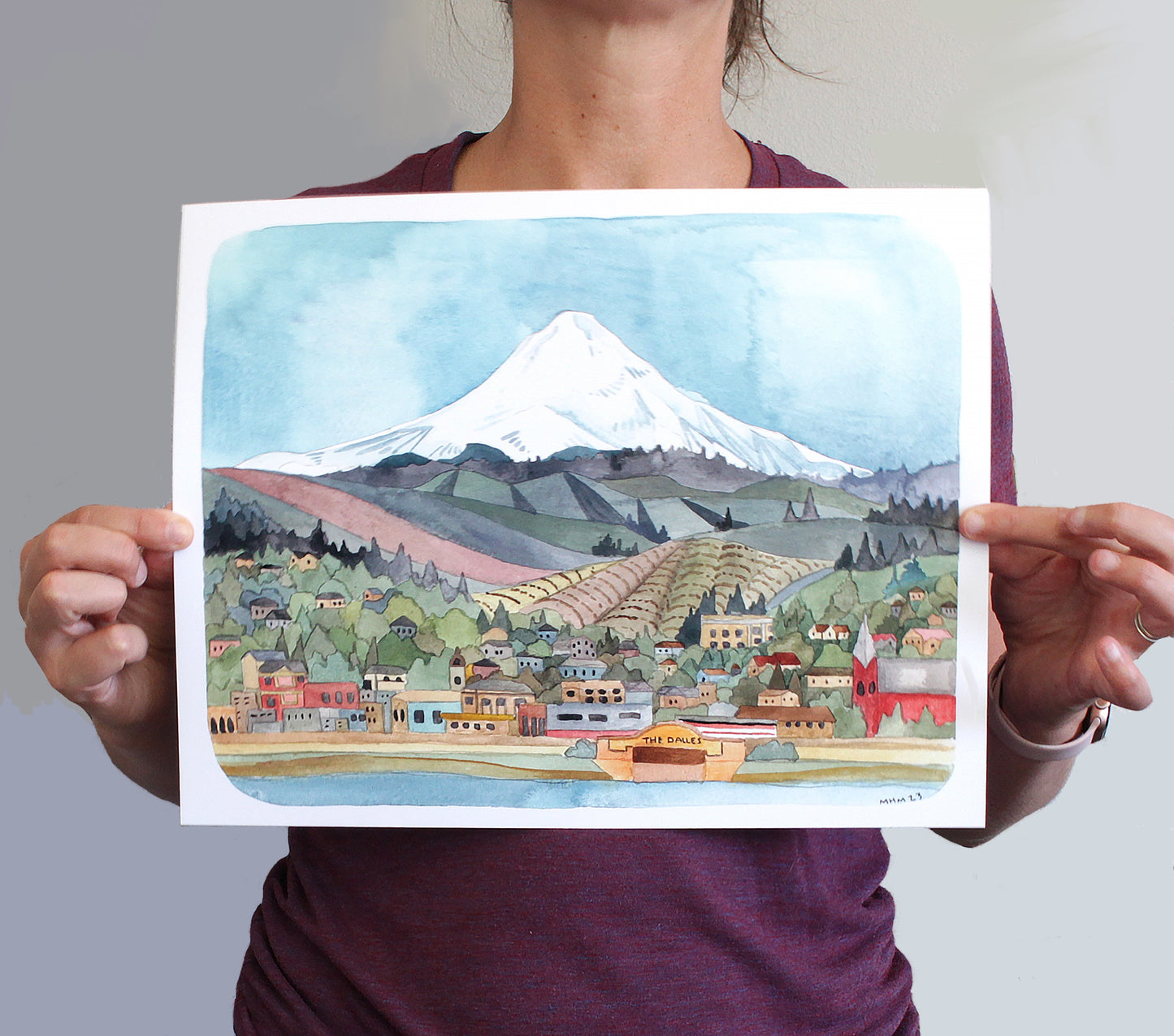 The Dalles Oregon Landscape Art Print - 11x14