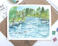 Original Hand Drawn Painting of the Deschutes River in Bend Oregon