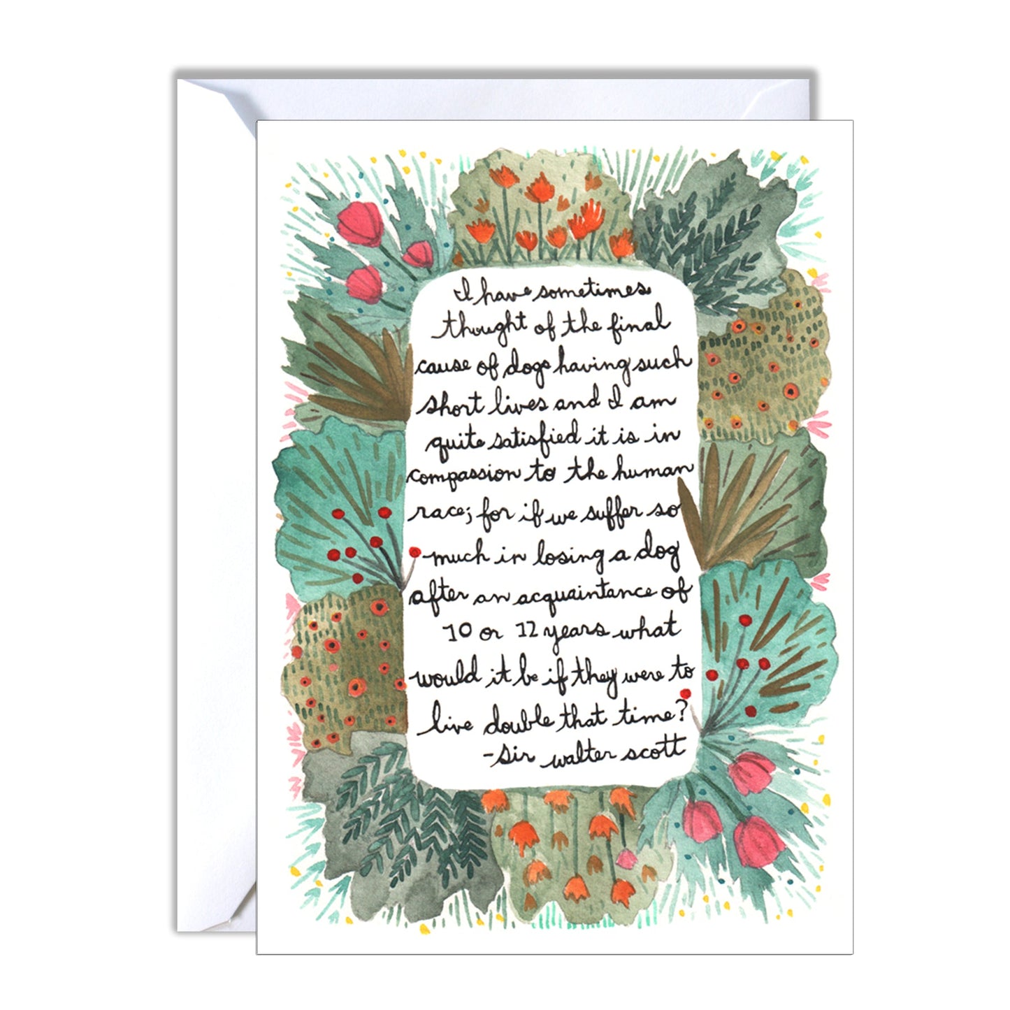 Dog Sympathy Card - Sir Walter Scott Quote