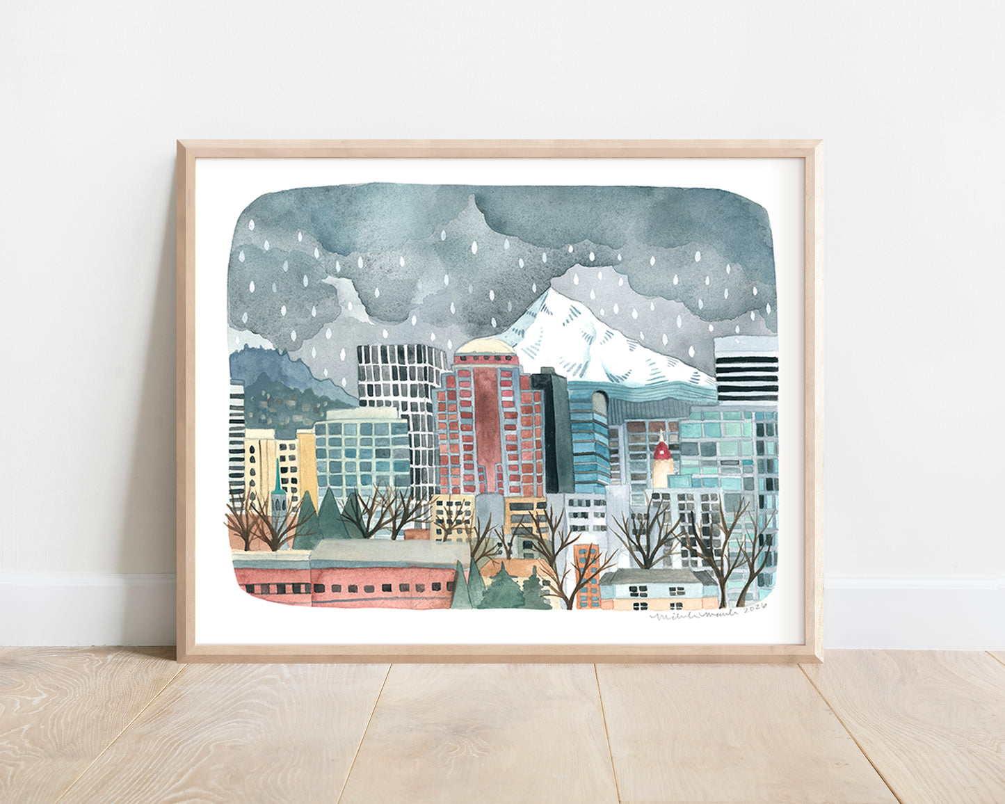 Art Print of Original Painting of Downtown Portland, Oregon