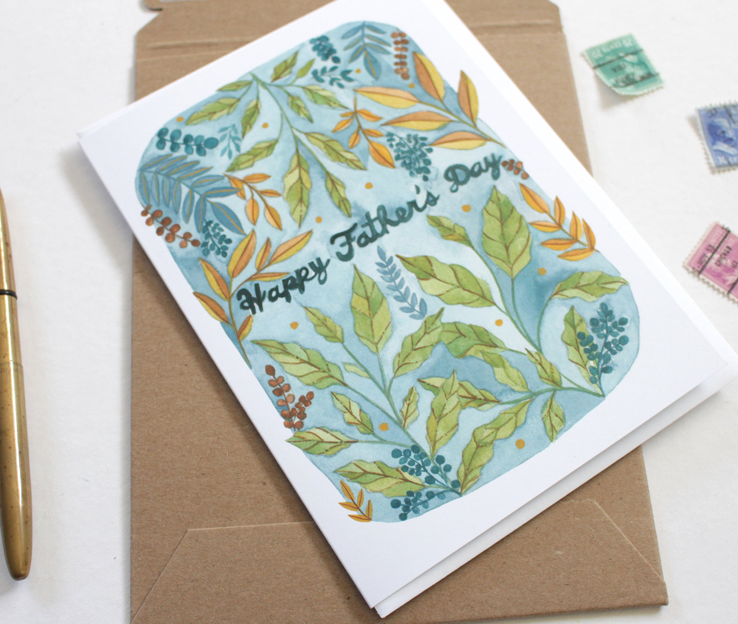 Illustrated by Hand Floral Father's Day Card