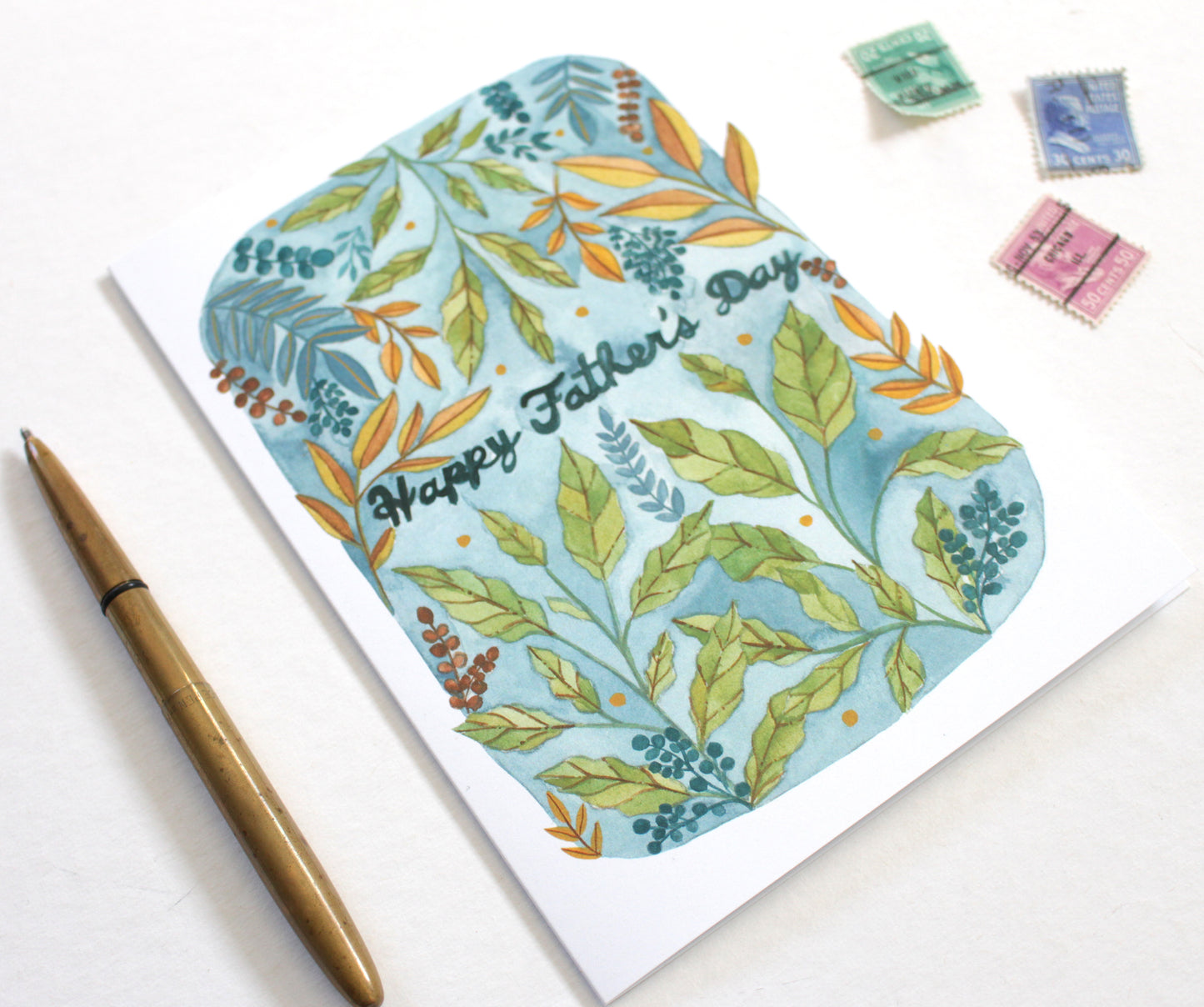 Illustrated by Hand Floral Father's Day Card