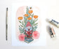 Illustrated Garden Gnome Reading a Book in her Garden 8x10 Art Print