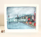 Hand Illustrated 8x10 Print of Portland's Hawthorne Bridge
