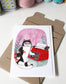 Cat Love Note Illustrated Blank Greeting Card