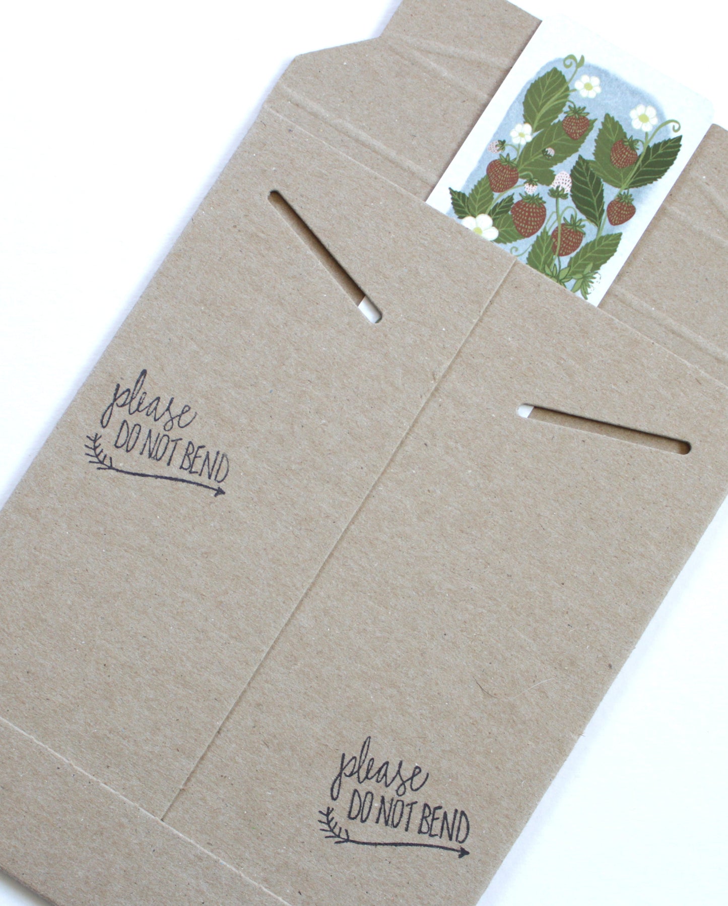 Mouse and Strawberries Two Sided Illustrated Bookmark