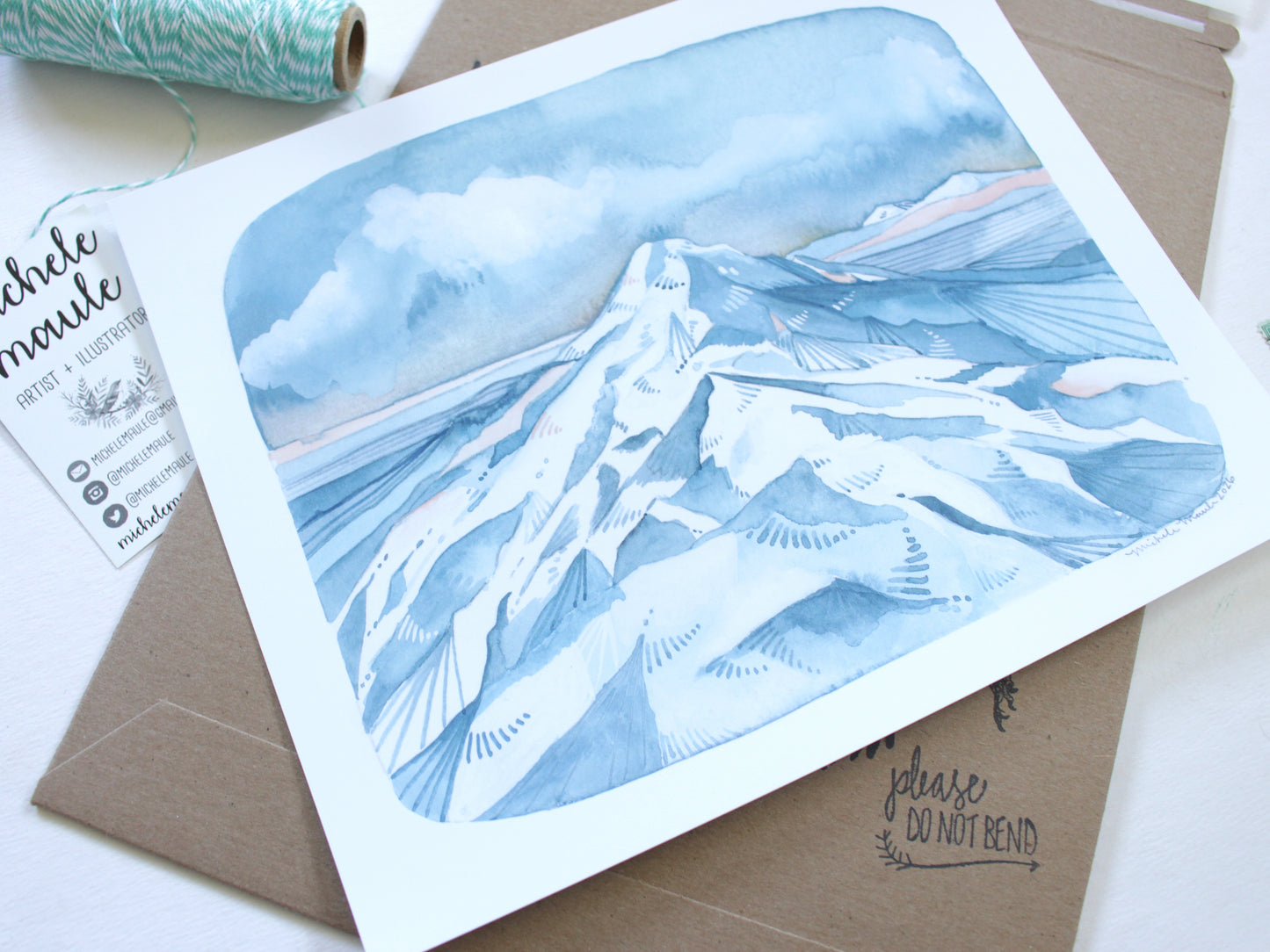 Illustration Art 8x10 Print of Oregon's Mt Hood - Mountain's Out!