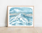Illustration Art 8x10 Print of Oregon's Mt Hood - Mountain's Out!
