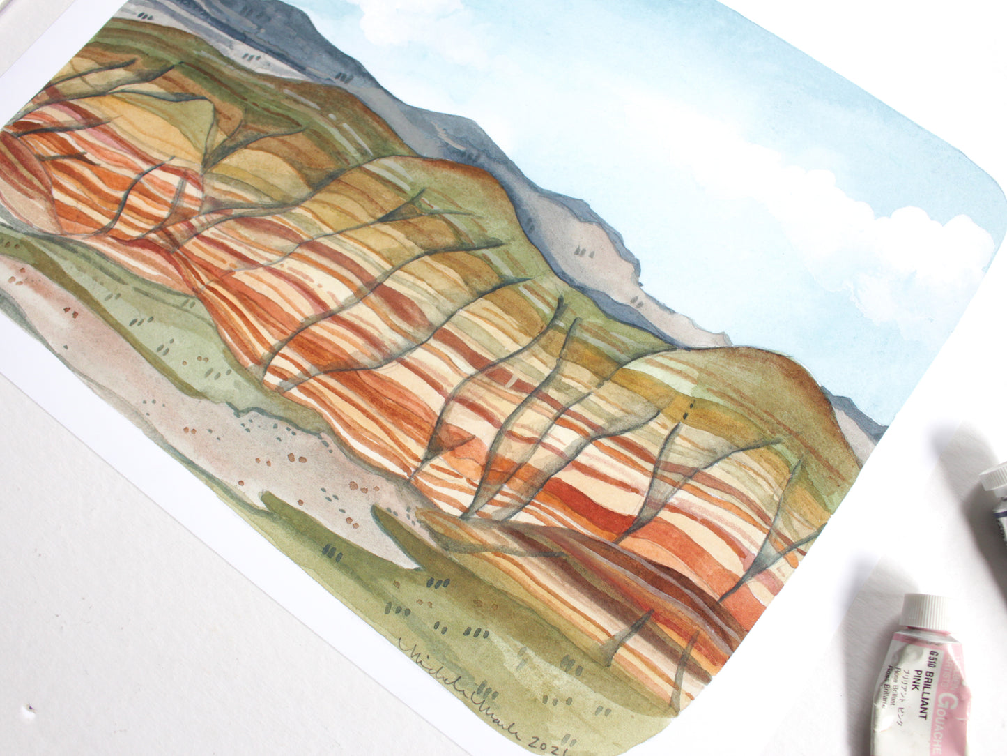 Painted Hills Oregon Hand Drawn Art Print