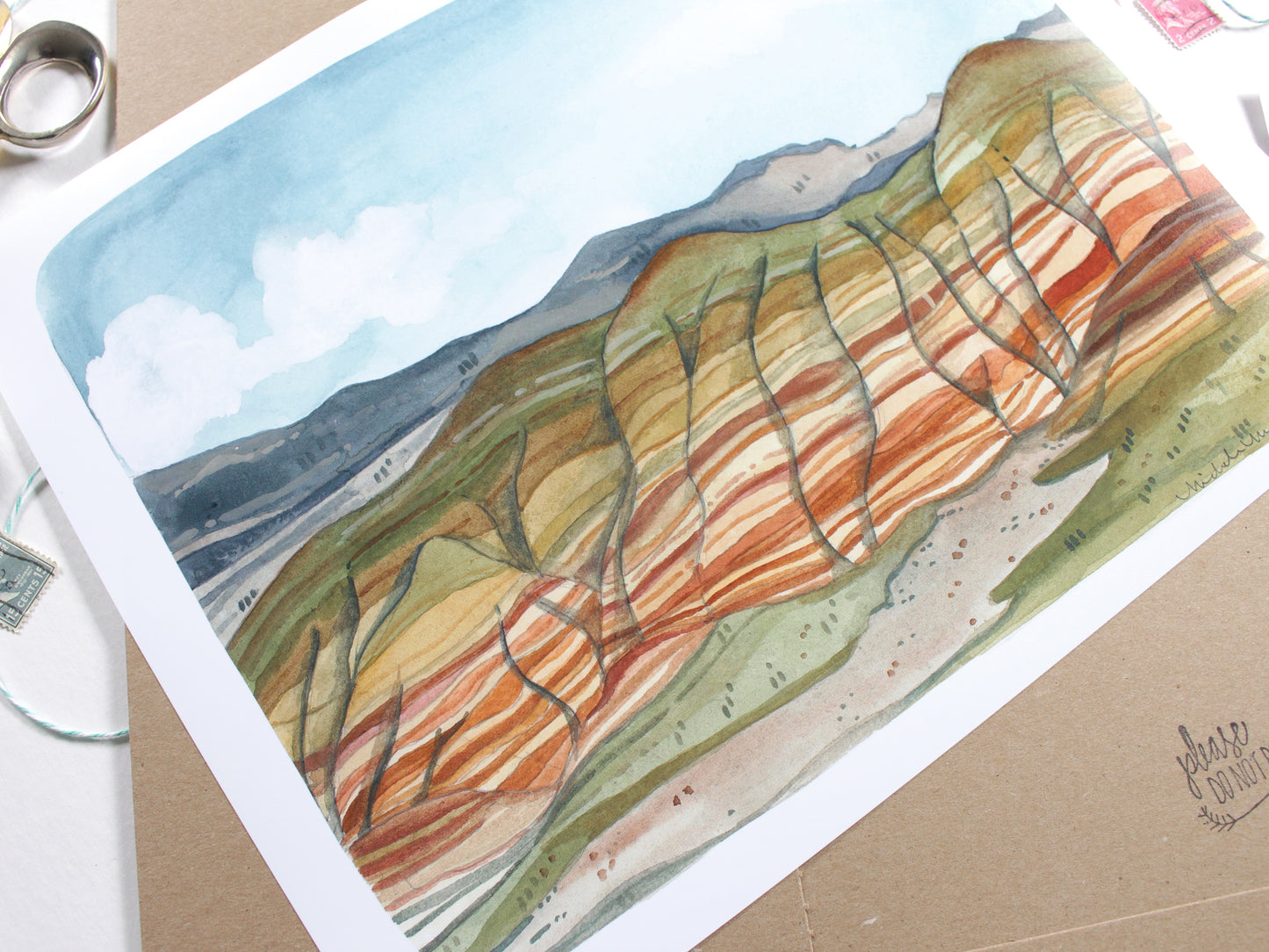Painted Hills Oregon Hand Drawn Art Print