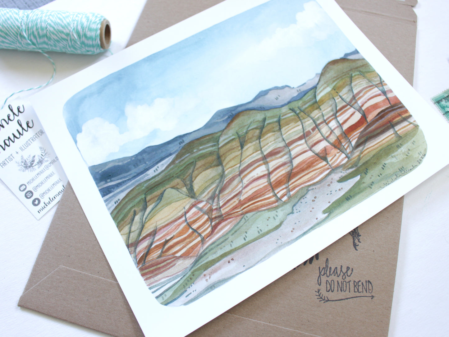 Painted Hills Reproduction Art Print of Original Gouache Painting