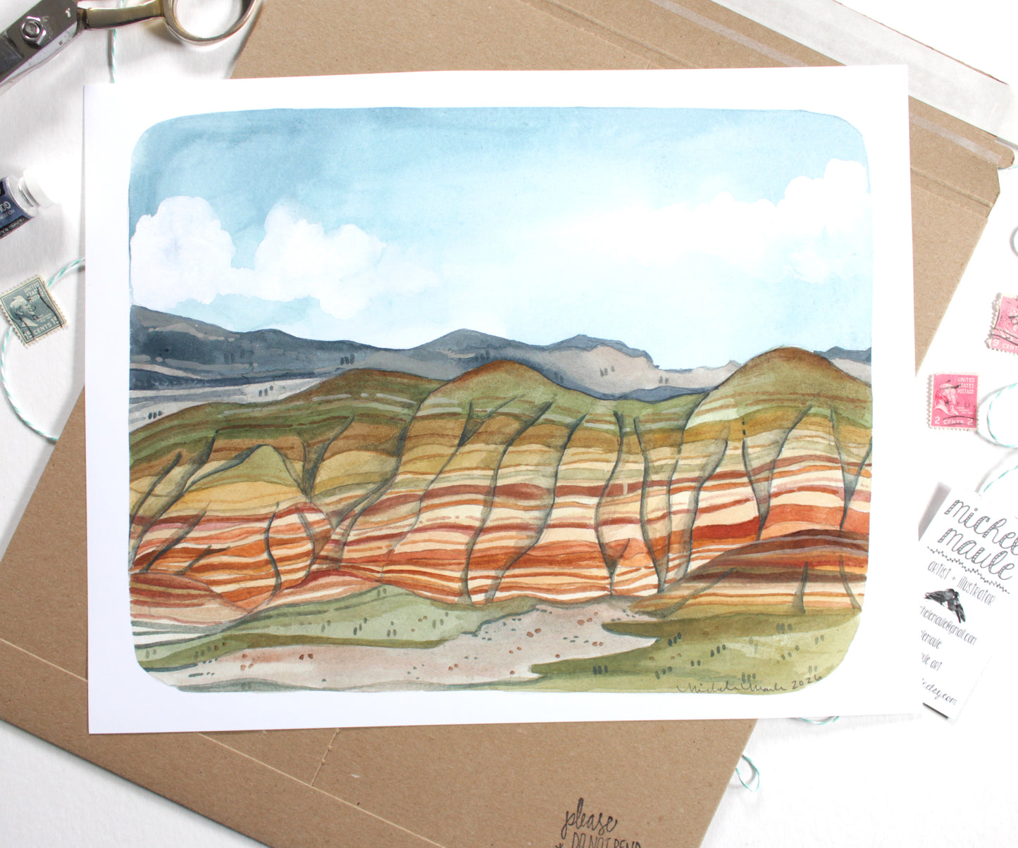 Painted Hills Oregon Hand Drawn Art Print