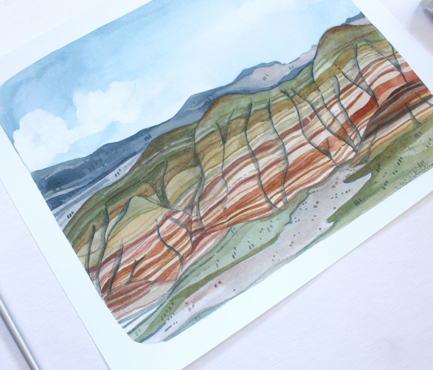 Painted Hills Reproduction Art Print of Original Gouache Painting