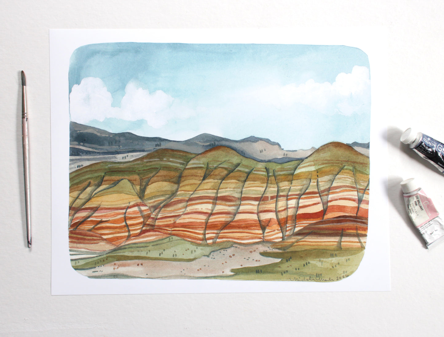 Painted Hills Oregon Hand Drawn Art Print