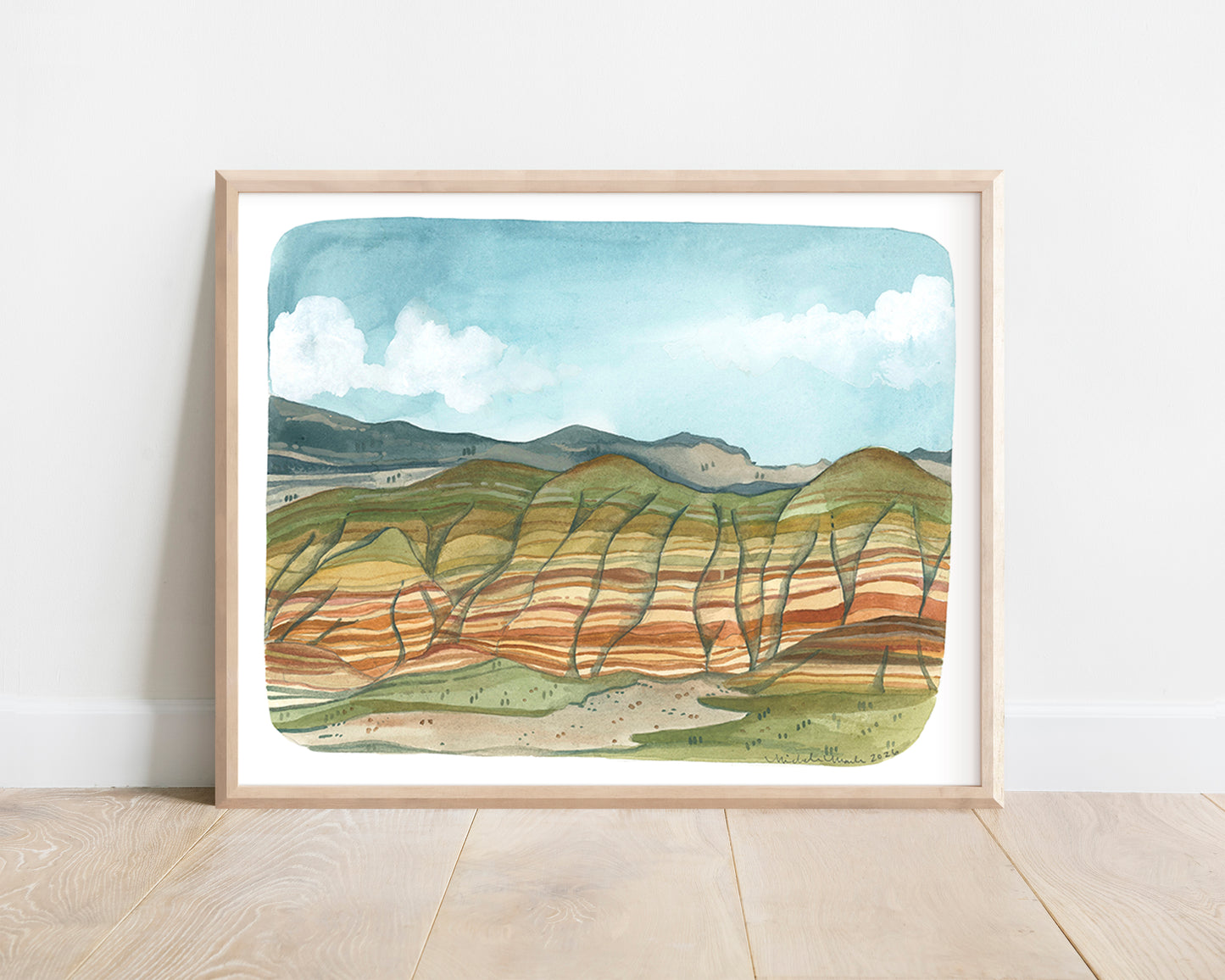 Painted Hills Reproduction Art Print of Original Gouache Painting