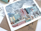Original Hand Drawn Painting of Downtown Portland Oregon