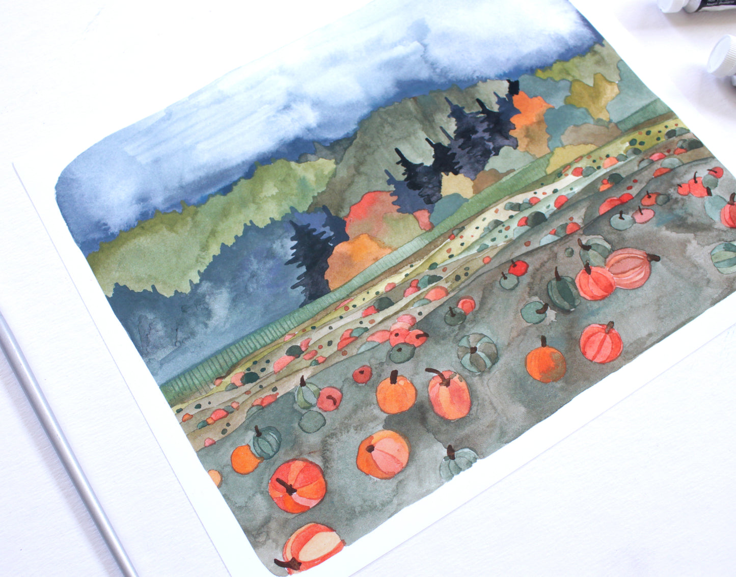 Autumn in Oregon Sauvies Island Pumpkin Patch 8x10 Art Print