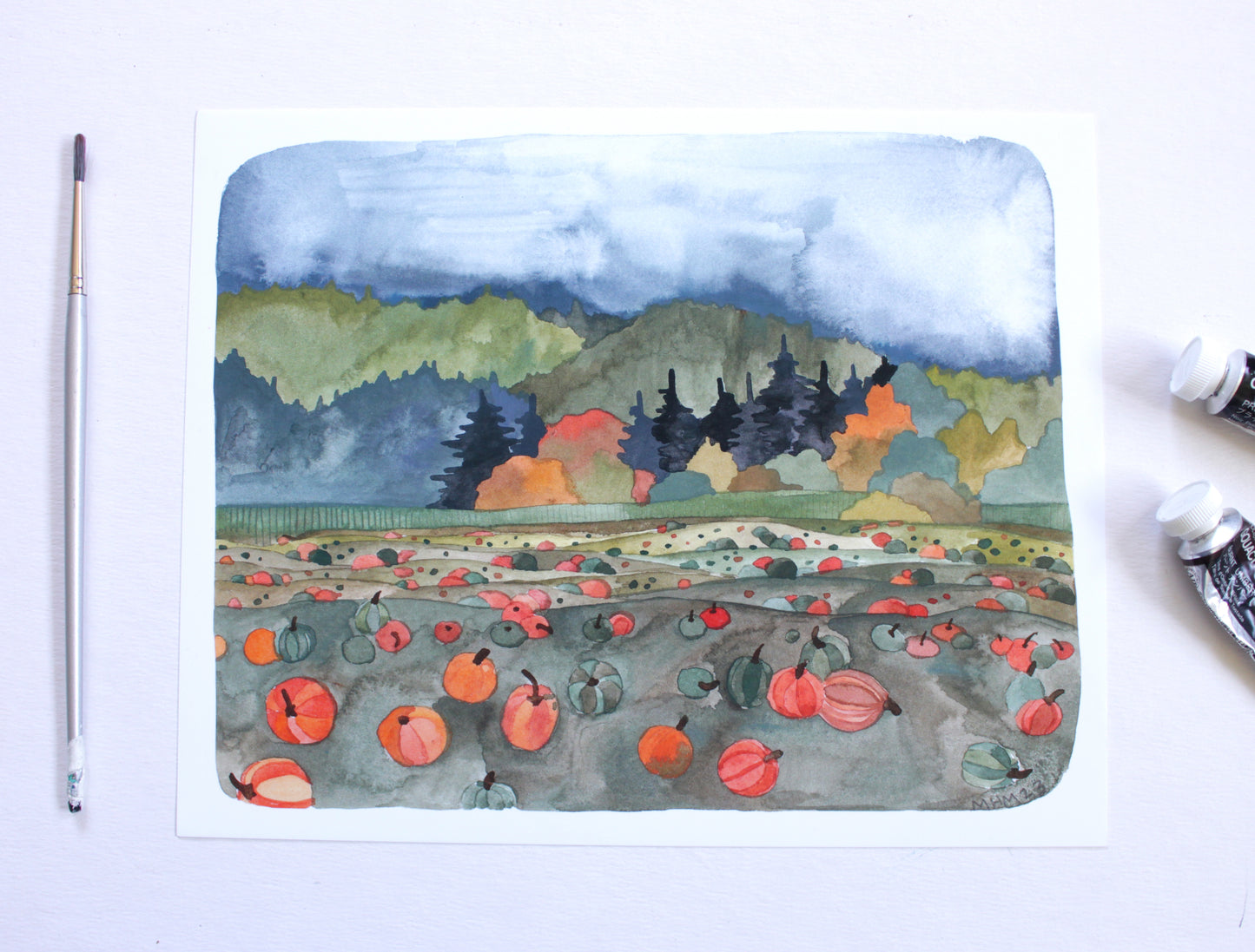 Autumn in Oregon Sauvies Island Pumpkin Patch 8x10 Art Print