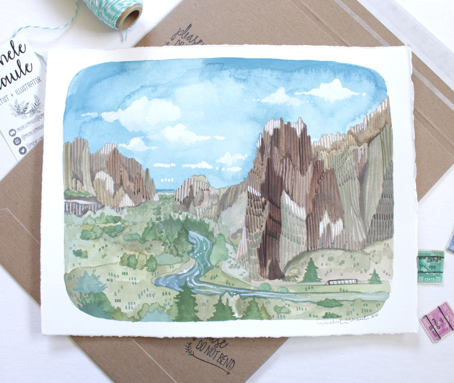 Original Hand Painted Painting of Smith Rock in Central Oregon
