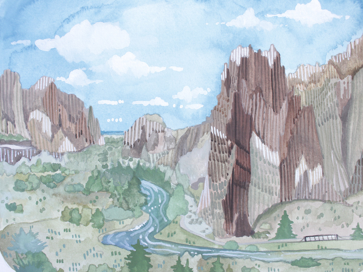 Original Hand Painted Painting of Smith Rock in Central Oregon