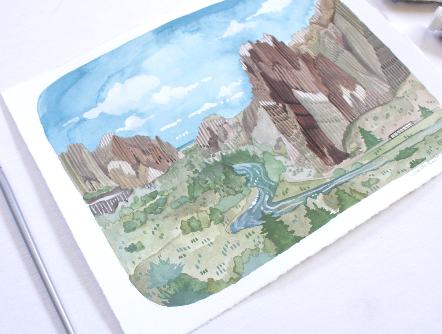 Original Hand Painted Painting of Smith Rock in Central Oregon
