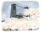 Portland Oregon Spring Steel Bridge Illustration Art Print