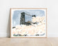 Portland Oregon Spring Steel Bridge Illustration Art Print