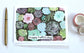 Hand Drawn Blank Mother's Day Greeting Card - Succulent Garden
